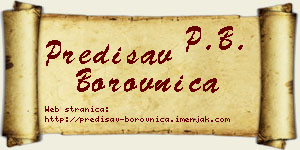 Predisav Borovnica vizit kartica